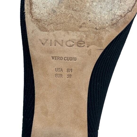 Vince Tasha Knit Stretch Boot Round Chunky Heel Pull on - Picture 12 of 12